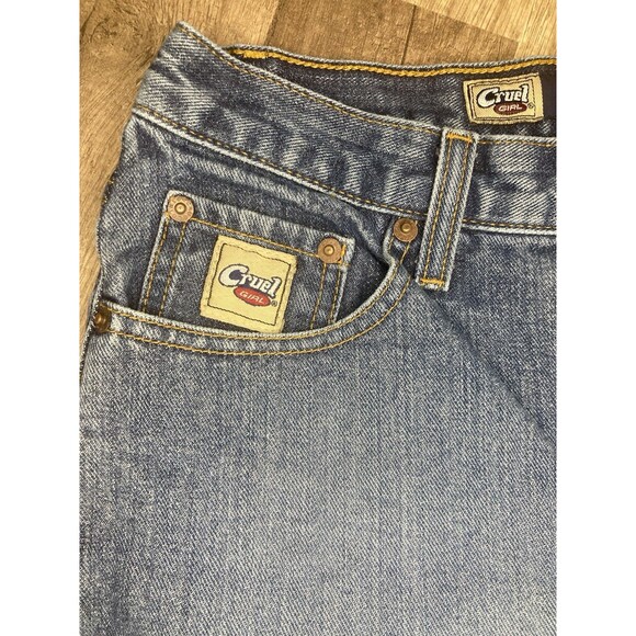 Cruel Girl Jeans Women 7L 29x34 Low Rise Relaxed Bootcut Dark Blue Denim Vtg Y2K - Picture 2 of 9